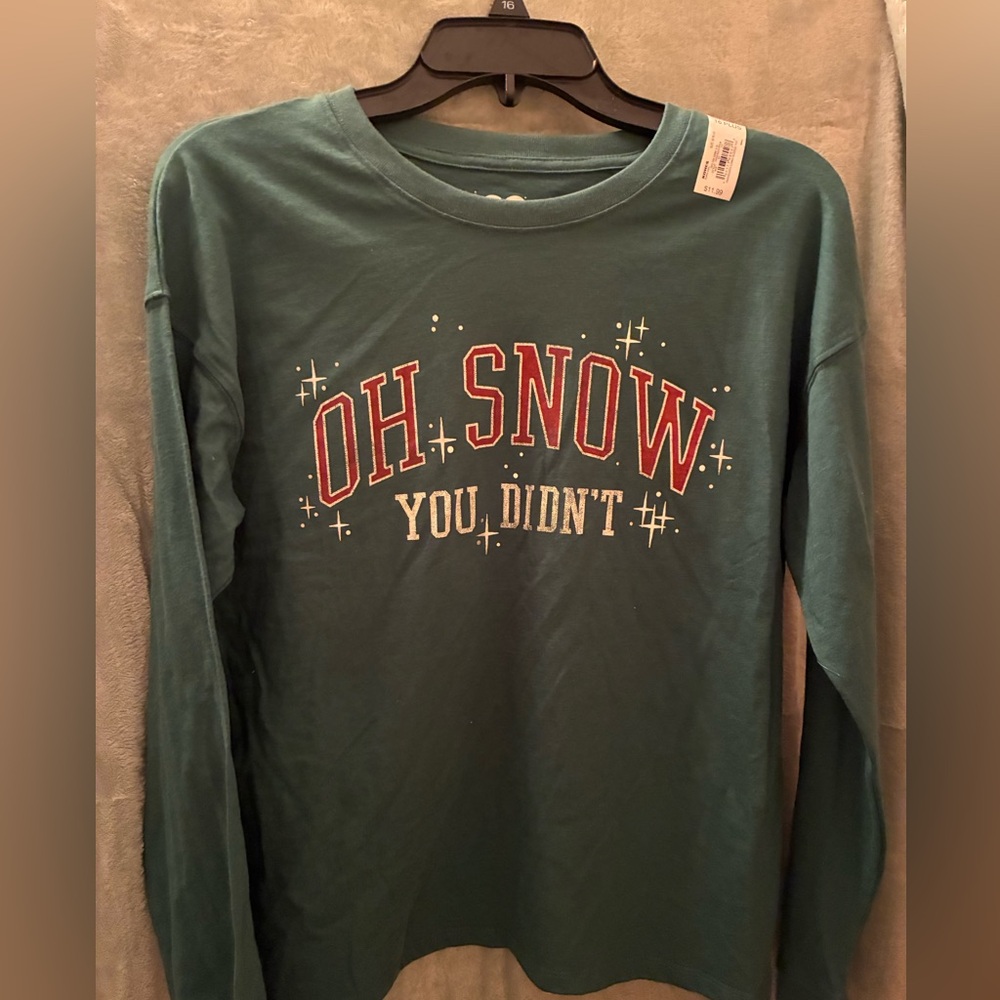 SO Green Long-Sleeve Kids Graphic Tee - 'Oh Snow You Didn't'